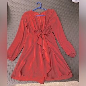 Express Burgundy Wine Front Tie Dress